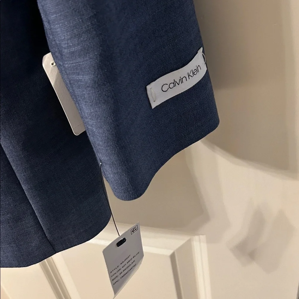 NWT Calvin Klein Boys Mixed Size, Slim Fit Medium Blue Single Breasted Suit - Picture 5 of 11